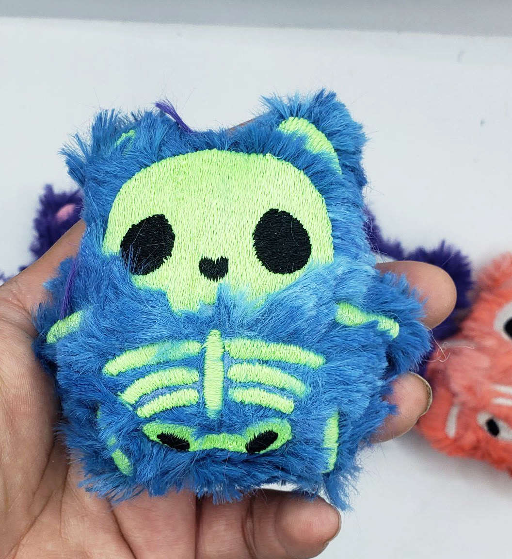 Blue Skelecat Plush - Glow In The Dark