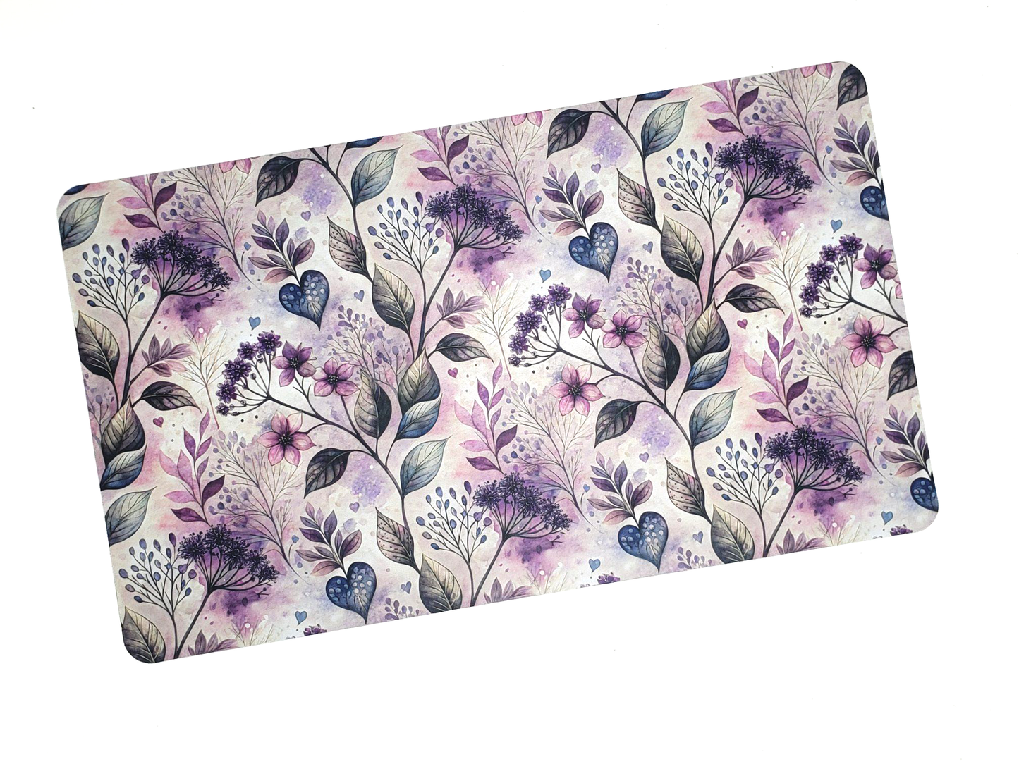 Purple Flowers - Large Desk MousePad