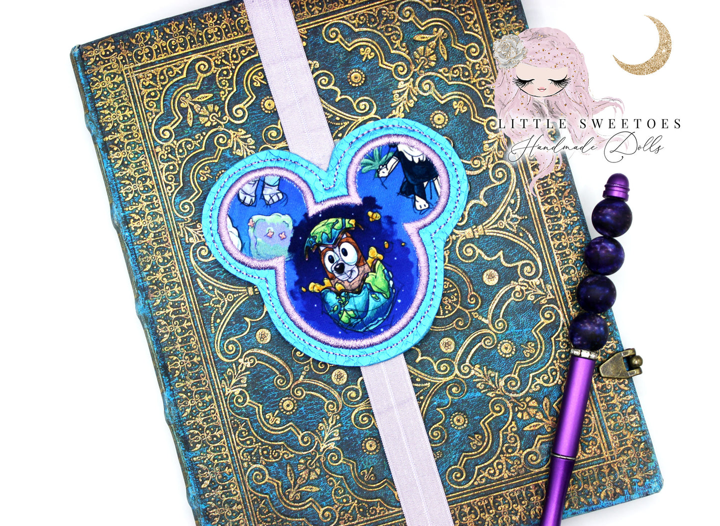 Blue Puppy Bookmark/  Planner Band - Mouse Ears