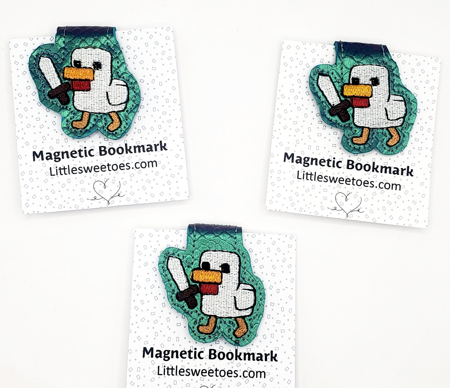 Minecraft Duck  Magnetic Bookmark- Shifting color vinyl