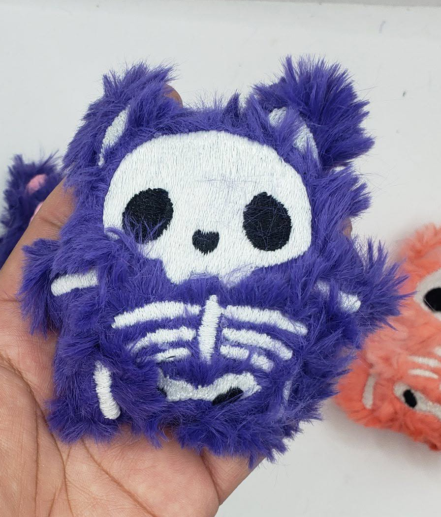 Purple on White Skelecat Plush - Glow In The Dark