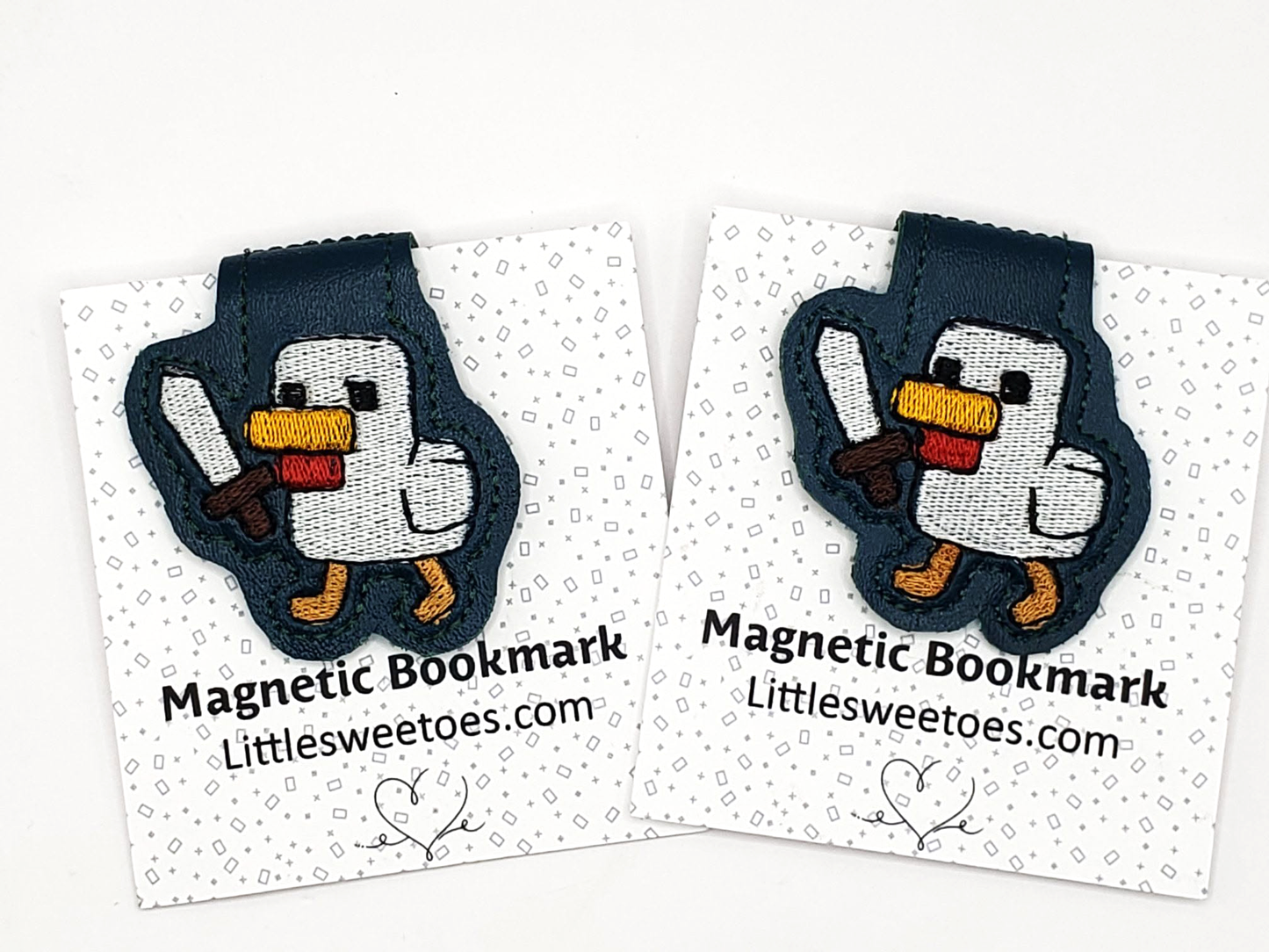 Minecraft Duck  Magnetic Bookmark- Dark Green