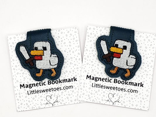 Minecraft Duck  Magnetic Bookmark- Dark Green