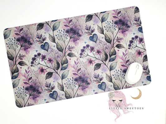 Purple Flowers -  Large Desk MousePad
